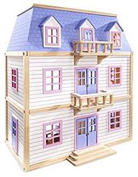 Amazon Com Melissa Doug Modern Wooden Multi Level Dollhouse With 19 Pcs Furniture White Toys Games Wooden Dollhouse Dollhouse Dolls Doll House