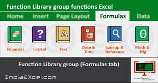 Function Library Group Of Formulas Tab Ribbon Ms Excel Http Indiaexcel Com Function Library Group Ms Excel 2016 Learning Microsoft Excel Math Time