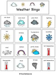 Weather Bingo Ingles Para Preescolar Temas De Ingles Juegos En Ingles