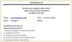 Pin Di Soal Tematik Kurikulum 2013 Sd