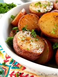 Slow Cooker Ranch Roasted Potatoes Super Easy Crock Pot Recipe For New Potatoes Using Ranch Dressing Mix Easy Potato Recipes Cooking Tofu Crockpot Recipes