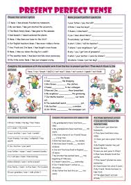 Hoja De Trabajo Presente De Tiempo Perfecto Hojas De Trabajo Imprimibles Gratis De Esl Hechas P Present Perfect Tense Exercises Present Perfect Perfect Tense
