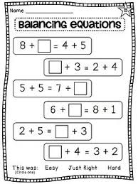 This kindergarten math worksheet asks kids to color empty circles that represent missing numbers and then use that information to solve an addition problem that makes 10. First Grade Math Unit 8 First Grade Math Equations Balancing Equations