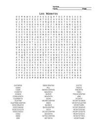 This Is A Word Search I Made Up For Spanish Students Using Numbers I Usually Make Them Find The Words And Write The English Tra Spanish Students Writing Words