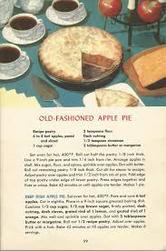 Vintage Recipes 1950s Pies Old Fashioned Apple Pie Retro Recipes Vintage Recipes