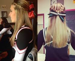 Im looking for cute cheer hairstyles please explain how to do them and/or please use pictaas:]] thank you. Absolutely Cute Cheer Hairstyles Any Cheerleader Will Love Hairstyles Haircuts And Hair Colors On Cheerleading Hairstyles Cute Cheer Hairstyles Hair Styles