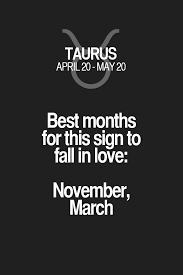 Best Months For This Sign To Fall In Love November March Taurus Taurus Quotes Taurus Zodiac Signs Taurus Quotes Horoscope Taurus Pisces And Taurus