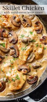 Skillet Chicken And Mushroom Wine Sauce Recipe Chicken Dishes Recipes Chicken Dinner Recipes Recipes