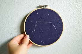 Aries Constellation Embroidery Hoop Art Zodiac Star Sign Etsy Embroidery Hoop Art Aries Gifts Hand Embroidery Designs