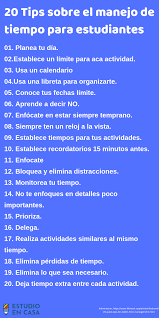 Tips Para El Manejo De Tiempo Para Estudiantes Study Tips School Study Tips Study Techniques