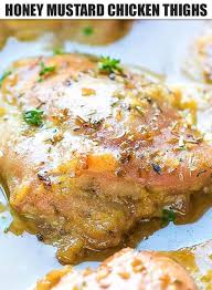 The Perfect Weeknight Chicken Dinner Easy Juicy Oven Baked Honey Mustard Boneless Chicken Thigh Recipes Chicken Recipes Boneless Honey Mustard Chicken Thighs