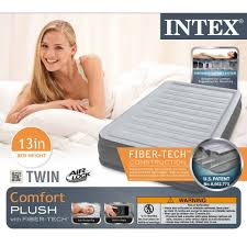Intex Comfort Plush Mid Rise Dura Beam Airbed With Built In Electric Pump Bed Height 13 Twin 67765 Intex Air Bed Plush
