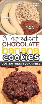 3 Ingredient Healthy Chocolate Banana Cookies Perfect Guilt Free Snack Healthy Chocolate Banana Sugar Free Cookie Recipes Healthy Chocolate Cookies