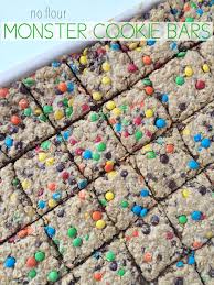No Flour Monster Cookie Bars Recipe Monster Cookie Bars Recipes Monster Cookies