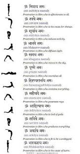 Surya Namaskars With The Names Of Surya Yoga Mantras Mantras Yoga Asanas