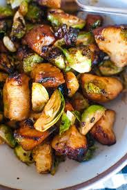 Air Fryer Teriyaki Chicken And Brussels Sprouts Recipe Air Fryer Recipes Healthy Teriyaki Chicken Brussel Sprouts