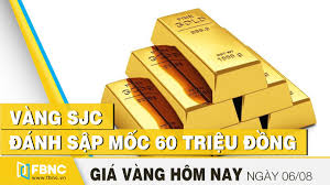 Gia Vang Hom Nay 6 8 2020 Vang Sjc đanh Sập Mốc 60 Triệu đồng Fbnc Youtube