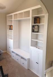 @linnea.hjelm used ivar posts and shelves to section out her bedroom. Hemnes Living Room Storage Combo Secretary Add On Units Almost Done Ikeahacks