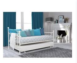 Daybed With Trundle Modern Locking Casters Guest Room Bedroom Studio Twin Size Manila Modern Daybed With Trundle Metal Daybed Full Daybed With Trundle