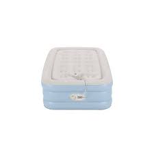 Aerobed One Touch Comfort Airbed With Built In Pump Twin Air Mattress Lite Blue Twin Air Mattress Air Mattress Aerobed