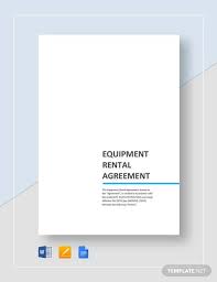 This equipment rental agreement template will serve as a legal written document that specifies the terms, responsibilities, and obligations of both this florida room rental agreement pdf template is a contract that is compliant to the laws of the state of florida. Free 8 Equipment Rental Agreement Samples In Pdf Ms Word Google Docs Pages