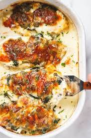 Spinach Chicken Casserole Recipe With Cream Cheese Mozzarella Best Chicken Casserole Delicious Dinner Recipes Chicken Recipes Casserole Recipes
