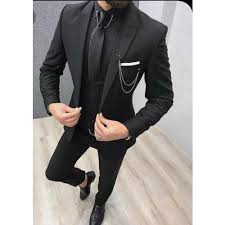 Plain Mens Black Wedding Suit Size 32 42 Rs 5500 Pair Shahi Pehnawa Id 20302323673 Go to a work event or a wedding in style with an all black suit. mens black wedding suit