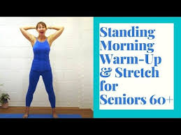 Standing Pilates Warm Up And Stretch For Seniors 8 Minutes To Improve Strength Flexibility In 2020 Stretching For Seniors Beginner Full Body Workout Easy Workouts