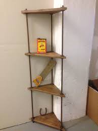 Rustic Wood And Metal Corner Shelf Wood Corner Shelves Wooden Corner Shelf Corner Shelves