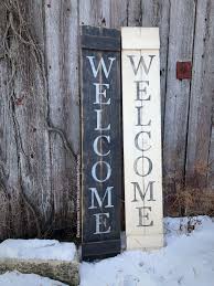Tall Welcome Sign Great For All Year Outside Decor Wooden Rustic Sign Porch Decor Handmade 5 5 Feet T Wooden Welcome Signs Porch Signs Handmade Home Decor
