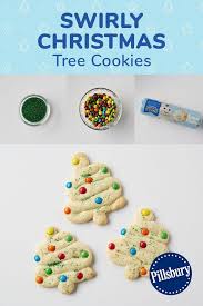 Swirly Christmas Tree Cookies Recipe Christmas Tree Cookies Pillsbury Sugar Cookie Dough Pillsbury Sugar Cookies