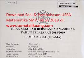 Soal Usbn Matematika Smp 2019 Paket 1 Kode Soal K 06 P 1 Disertai Kunci Jawaban Tomatalikuang Com Berita Pendidikan Terbaru