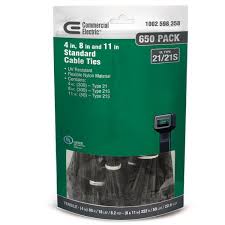Commercial Electric Assorted Cable Ties 650 Pack 4 8 11in Uv Tie The Home Depot