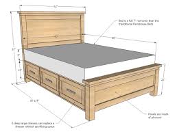 Farmhouse Storage Bed With Drawers Queen Ana White Wooden single bunk bed with mattresses safety access extra mattress for sleepovr. farmhouse storage bed with drawers