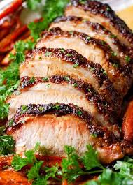 Brown Sugar Dijon Glazed Pork Loin With Carrots Apples And Sweet Potatoes Recipe Yummly Recipe Pork Loin Roast Recipes Pork Loin Recipes Tenderloin Recipes