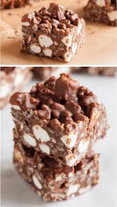 Crispy Rocky Road Bars Wanna Come With Recipe Chocolate Chip Recipes Dessert Recipes Easy Chocolate Bonbons Recipe