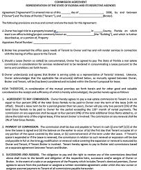 Commission Agreement Template Sample Di 2020