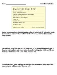 Multiplying And Dividing Fractions Cookie Recipe Task Real World Application Fractions Math Fractions Math School