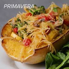 Primavera Spaghetti Squash Recipe Squash Recipes Favorite Pasta Recipes Vegetarian Spaghetti
