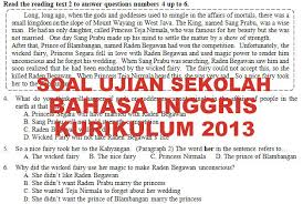 Soal Dan Kunci Jawaban Ujian Sekolah Bahasa Inggris Smp Kurikulum 2013 Tahun Pelajaran 2019 2020 Didno76 Com