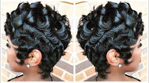 Dividing the entire hair into small sections and wrapping the ends with cold paper is the process to be followed for performing pin curl perm in case of short hair. Pin Curls On Pixie Cut Betty Boop Style By Crazyaboutangel Idesign8 Youtube