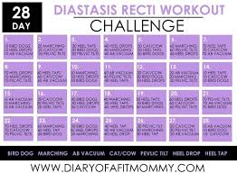 Diary Of A Fit Mommy28 Day Diastasis Recti Workout Challenge Diary Of A Fit Mommy Diastasis Recti Exercises Mommy Workout Healing Diastasis Recti