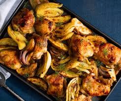 Sheet Pan Roast Chicken Thighs With Fennel And Potatoes Chicken Ca Recipe Pan Roasted Chicken Thighs Fennel Recipes Roasted Chicken Thighs