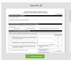 Sf 15 Is Used By Federal Agencies And Opm Examining Offices To Adjudicate Your Application Fill Fillable Sf 15 Form Online Federal Agencies How To Apply Form