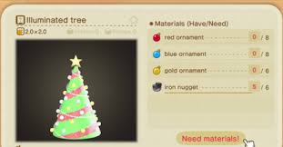 List Of Festive Series Furniture Item Recipes Acnh Animal Crossing New Horizons Switch Game8