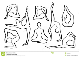 Stylized Sketch Yoga Poses Vector Illustration Outline Art Yoga Illustration Body Outline