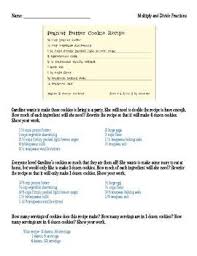 Multiplying And Dividing Fractions Cookie Recipe Task Real World Application Cookie Recipes Peanut Butter Cookie Recipe Dividing Fractions