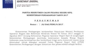 Contoh Surat Lamaran Cpns Kementerian Perdagangan 2018 Kumpulan Surat Penting