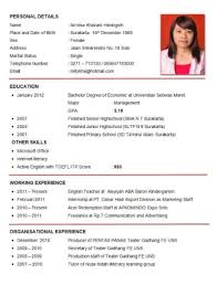 Contoh Curriculum Vitae Cv Bahasa Inggris Riwayat Hidup Desain Resume Cv Kreatif