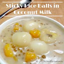 Sticky Rice Balls In Coconut Milk Filipino Food Dessert Recipes Khmer Food